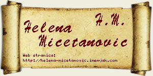 Helena Mičetanović vizit kartica